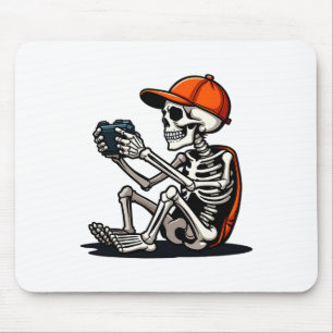 Halloween Skelet Gamer Video Games 1 Muismat