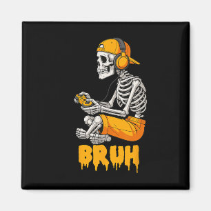 Halloween Skelet Gamer Video Games Grappig Skelet Magneet