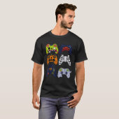 Halloween Skelet Gaming Controllers Zombie Mummy T-shirt (Voorkant volledig)