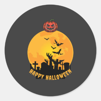 Halloween Skelet Handen | Grappige Griezelige Pom Ronde Sticker
