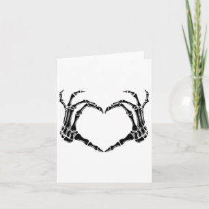 Halloween Skelet Hart Handen Kaart