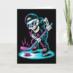 Halloween Skelet Hockey Drip Jongens Jeugd Druppel Kaart