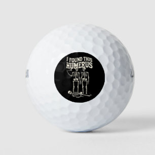 Halloween skelet ik vond humerus grappig kostuum golfballen