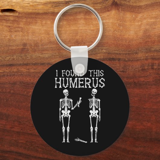 Halloween skelet Ik vond humerus grappig kostuum M Sleutelhanger (Voorkant)