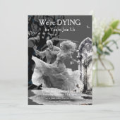 Halloween skelet koppel kostuum partij kaart (Staand voorkant)