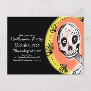 Halloween Skelet Kunst Feest Uitnodiging
