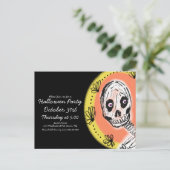 Halloween Skelet Kunst Feest Uitnodiging (Staand voorkant)