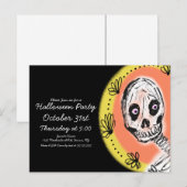 Halloween Skelet Kunst Feest Uitnodiging (Voorkant / Achterkant)