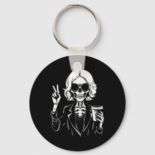 Halloween Skelet Luie Drink Kopje Koffiekostuum Sleutelhanger
