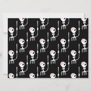 Halloween skelet met een zwaard kaart