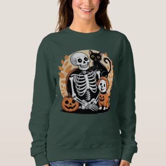 Halloween Skelet met Hond & Kat Sweatshirt