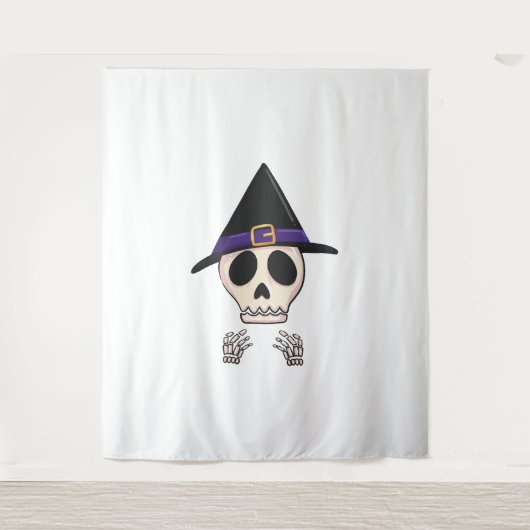 Halloween Skelet ontwerp, Spooky Halloween Wandkleed (Voorkant)