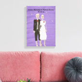 Halloween Skelet Paar Bruiloft Verpakt Canvas Afdruk (Insitu (Woonkamer))