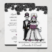 Halloween Skelet Paars samen met Kaart (Voorkant / Achterkant)