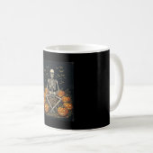 Halloween Skelet Pompoen Vintage Retro Design_1 Koffiemok (Voorkant rechts)