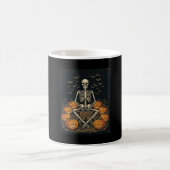 Halloween Skelet Pompoen Vintage Retro Design_1 Koffiemok (Center)