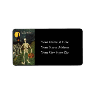 Halloween Skelet  retour adres label