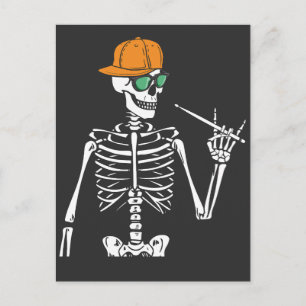 Halloween Skelet Rots Hand Drumstel Spelen Briefkaart