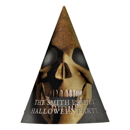 Halloween Skelet Schedel Spooky Familienaam Feesthoedjes (Voorkant)