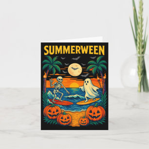 Halloween Skelet Spookachtig Strandkostuum Kaart