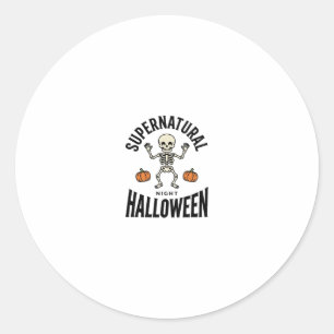 Halloween Skelet Supernatuurlijk Grappig Vintage_1 Ronde Sticker