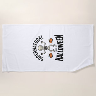 Halloween Skelet Supernatuurlijk Grappig Vintage_1 Strandlaken