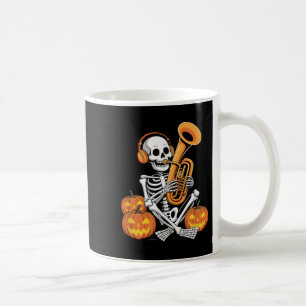 Halloween skelet tuba tubist  koffiemok