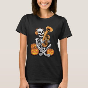 Halloween skelet tuba tubist t-shirt