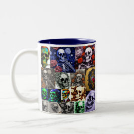 Halloween skelet tweekleurige koffiemok