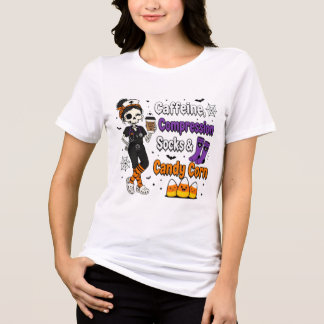 Halloween Skelet Verpleegster Funny T-Shirt