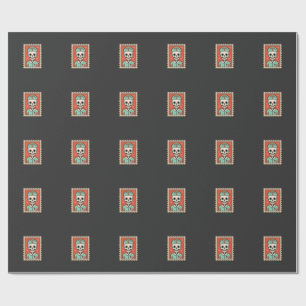 Halloween Skelet Verpleegster Stempel Ontwerp_1 Cadeaupapier
