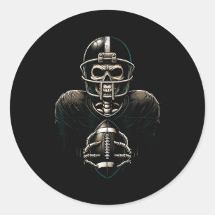 Halloween skelet voetbalspeler Soky Srts Grafisch Ronde Sticker