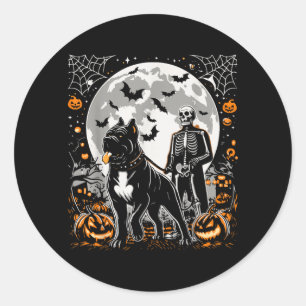 Halloween Skelet Wandelend Skeletachtig Cane Corso Ronde Sticker
