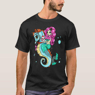 Halloween Skelet Zeemeermin Suiker Schedel Zee Paa T-shirt