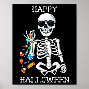 Halloween Skelet Zouten Snoep Plezier Poster