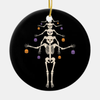 Halloween skeletboom keramisch ornament