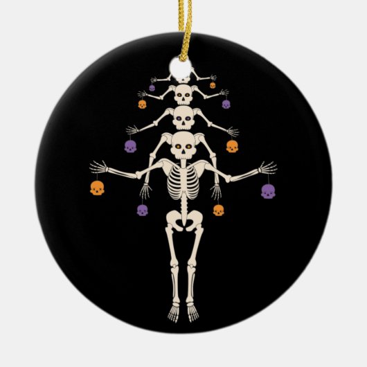Halloween skeletboom keramisch ornament (Voorkant)