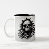 Halloween Skeleton 3D Mug Tweekleurige Koffiemok (Links)