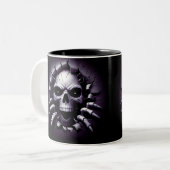 Halloween Skeleton 3D Mug Tweekleurige Koffiemok (Voorkant links)