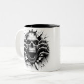 Halloween Skeleton 3D Mug Tweekleurige Koffiemok (Voorkant links)