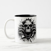 Halloween Skeleton 3D Mug Tweekleurige Koffiemok (Links)