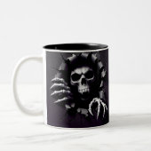Halloween Skeleton 3D Mug Tweekleurige Koffiemok (Links)