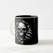 Halloween Skeleton 3D Mug Tweekleurige Koffiemok (Voorkant links)