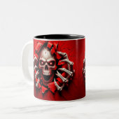 Halloween Skeleton 3D Mug Tweekleurige Koffiemok (Voorkant links)
