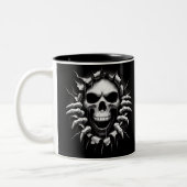 Halloween Skeleton 3D Mug Tweekleurige Koffiemok (Links)