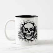 Halloween Skeleton 3D Mug Tweekleurige Koffiemok (Links)