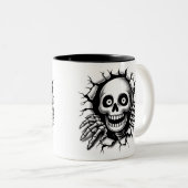 Halloween Skeleton 3D Mug Tweekleurige Koffiemok (Voorkant rechts)