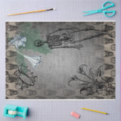 Halloween Skeleton and White Calla Lilies Ephemera Tissuepapier (Craft)