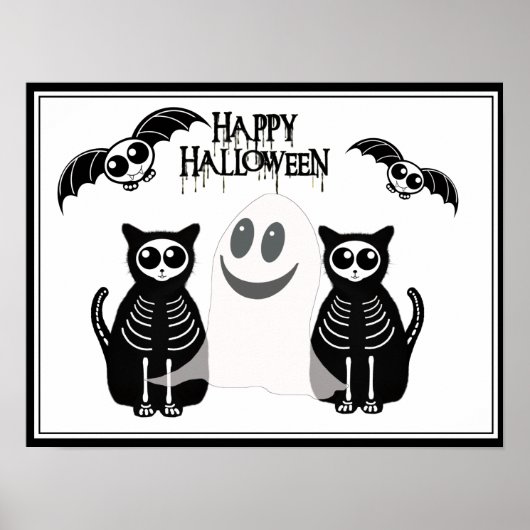 Halloween Skeleton Animals Gang Poster (Voorkant)