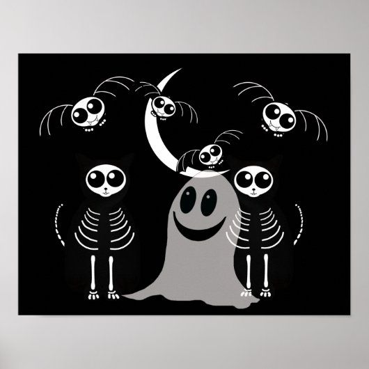 Halloween Skeleton Animals Gang Poster (Voorkant)
